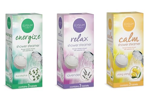 3 Pack Eucalyptus & Lavender & Ylang-Ylang Calming Relaxing Shower Steamers | Infused with Essential Oils | Home Spa Experience | Infuses with Shower Steam (3)