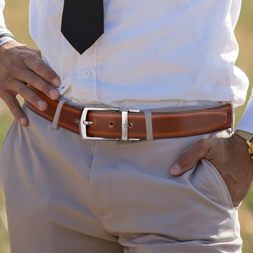 Image of URBAN FOREST Aiden Brown Formal Leather Belt for Men
