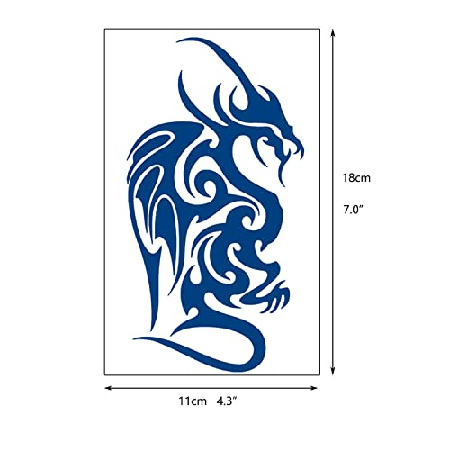 Glaryyears Semi Permanent Tattoos, 4-Pack Large Temporary Tattoo For Men Women Adults, Super Long-Lasting Fake Tattoos Symbol Tribe Dragon Tattoos, Realistic Tattoos That Look Real For Body Makeup #TOP3