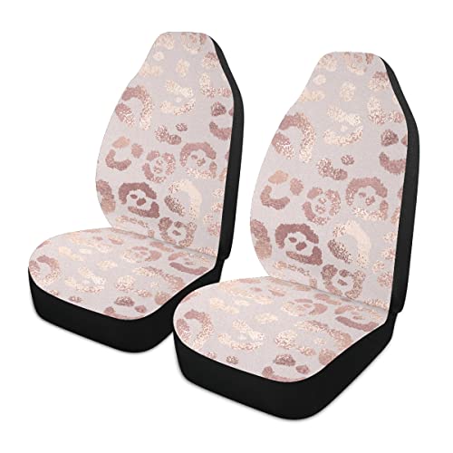 ZOEO Pink Leopard Print Front Seat Covers #TOP28