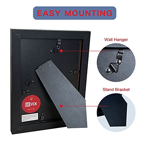 Vck 5X7 Picture Frame Set Of 2 - Black, Textured Exclusive Wooden Photo Frames With Hd Glass | Matted To 4X6 Or 5X7 Without Mat | Table Display Or Wall Hanging #TOP4