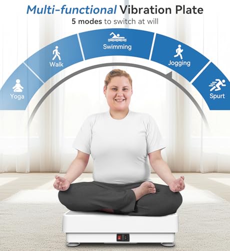 POWET Vibration Plate Exercise Machine for Weight Loss, Woukout & Lymphatic Drainage – Whole Body Vibrating with 99 Speed Levels & 5 Pre-Set Modes – Supports Up to 400lbs, Ideal for Home Use - Thumbnail 2