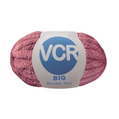Image of VCR Old Mauve Yarn, 200 Grams Big Chunky Hank, 22 Meters Length, Suitable for Knitting Blankets and Pillows, 100% Polyester Yarn Ball for Crochet DIY, Soft Threads, Pack of 1