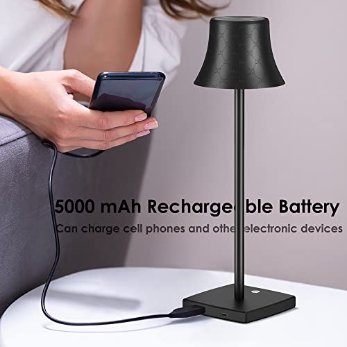 Jalvde Battery Powered Table Lamp, Rechargeable Cordless Led Desk Lamp Minimalist 5000Mah Battery Powered Lamp Dimmable Portable Light #TOP2