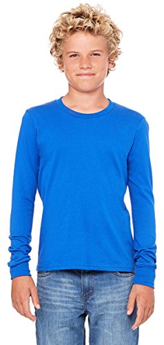 Bella + Canvas Youth Jersey Long-Sleeve T-Shirt L TRUE ROYAL