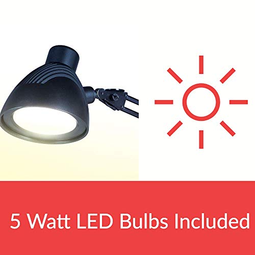 Park Madison Lighting Led Desk Lam, Flexible Arm Adjustable Goose Neck Table Lamp With On/Off Rocker Switch, Leds Included, Eye-Caring Reading Lamp For Bedroom, Study Room & Office #TOP1