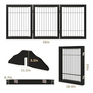 Wiredoggateindoordoggatesfordoorwaysstairs24inchtallfreestandingpetgatesfordogpuppysafetyfence3panelblack  Cucciolini Doodles   cucciolini doodles