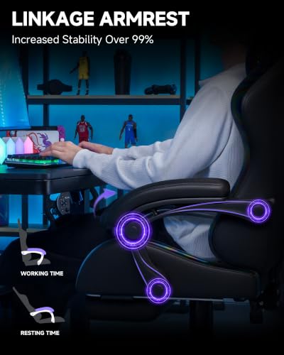Image of GTPLAYER Gaming Chair, Computer Game Chair for Adults, Colorful Black