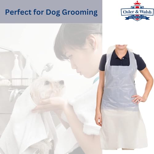 Osler & Walsh Hochwertige Einwegschürzen für Damen und Herren, 686 mm x 1170 mm, Polyethylen-Schürzen für Erwachsene, 16 Mikrometer, flach verpackt, Größe und Spezifikation, Weiß, 100 Stück