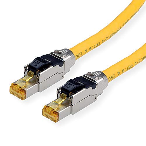 ROLINE S/FTP-(PiMF-) Patchkabel Kat.8 (Class I), LSOH, Massivdraht, gelb, 1 m