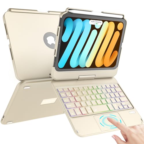 TaIYanG L[{[hP[X iPad mini 7 A17 Pro 2024 & Mini 6.7 J[ obNCg gbNpbh L[{[hP[X iPad mini 6 2021 8.3C`p 360°]\ XJo[ iPa