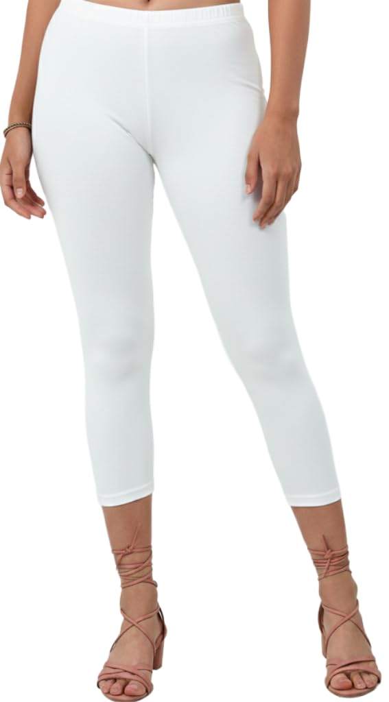 fasha Women Cotton Stretchable Capri | Slim/Regular Fit | Breathable Yoga, Gym & Lounge Wear | High-Waist Stretchable 3/4 Length Leggings|Capri Pants for Women – Pack of 1-picture-25