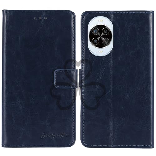 TienJueShi Dark Blue Book Stand Retro Flip Leather Protector Phone Wallet Gel Cover Etui TPU Silicone Case For Huawei Nova 15 6.
