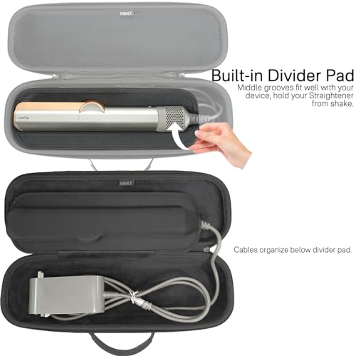 RAIACE Hard Storage Case Compatible with dyson Airstrait Straightener, Travel Carrying Bag. (case only). - Black(Black Lining) by RAIACE - Image 3