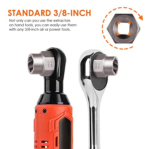 Thinkwork Bolt Extractor Set, 13+1 Pieces Impact Bolt & Nut Remover Set, Stripped Lug Nut Remover, Extraction Socket Set For Removing Damaged, Frozen, Rusted, Rounded-Off Bolts, Nuts & Screws #TOP3