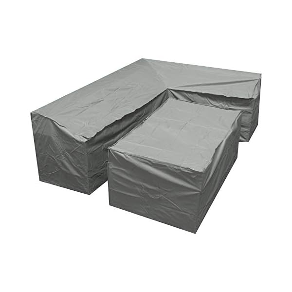 Woodside Grey L Shape Outdoor Dining Waterproof Patio Rattan Set Cover
