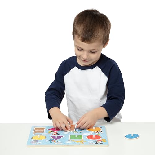 Melissa & Doug Disney Wooden Peg Puzzles Set: Letters, Numbers, and Shapes and Colors - image 8