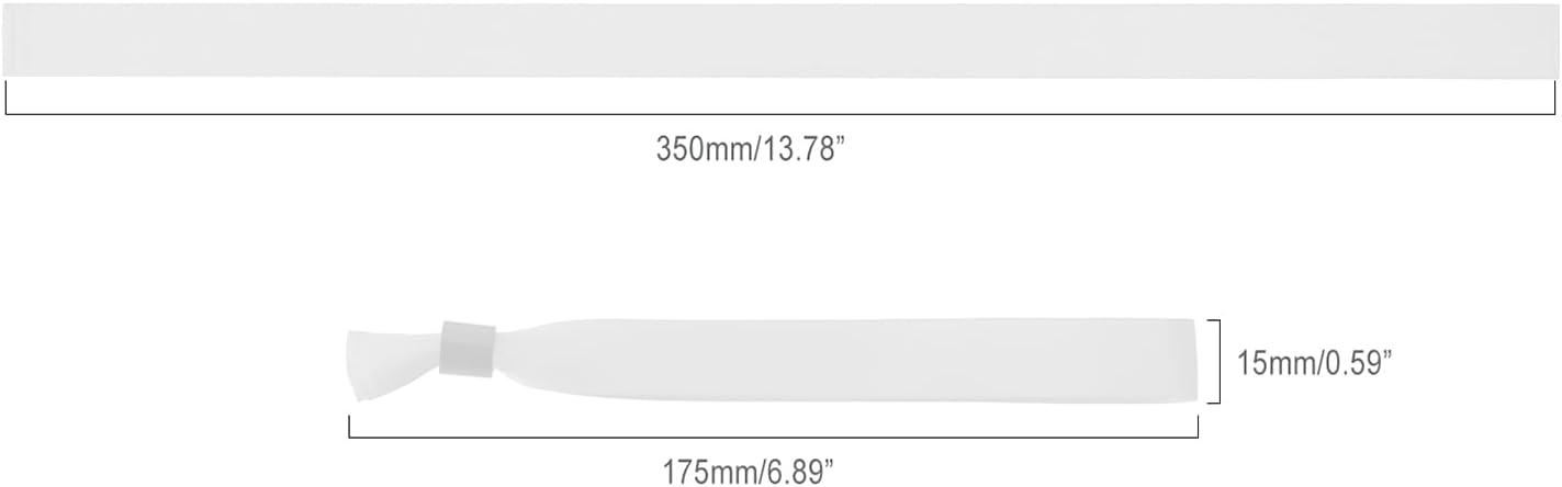 100 Pack Wrist Bands - White Wristbands for Events,Wristbands for Concerts Festival Admission Party 13.7” x 0.59” - Image 2