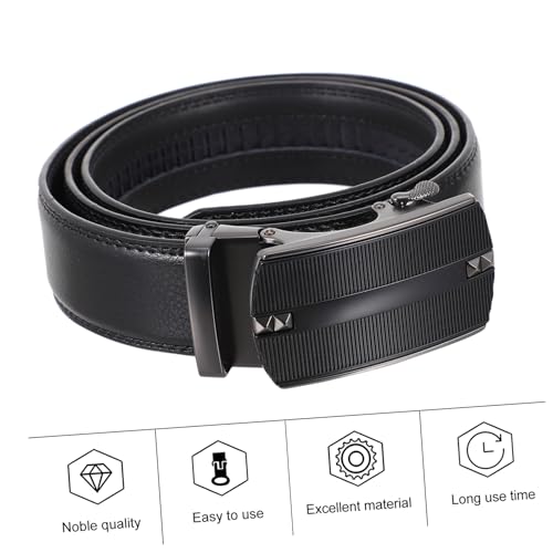 1 Pc Automatic Buckle Men's Belt Leather Business Waistband for Gentlemen3