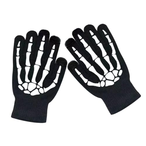 KOMBIUDA Halloween Decor Gloves Simulation Skeleton Gloves Glowing Effect for Party Wear
