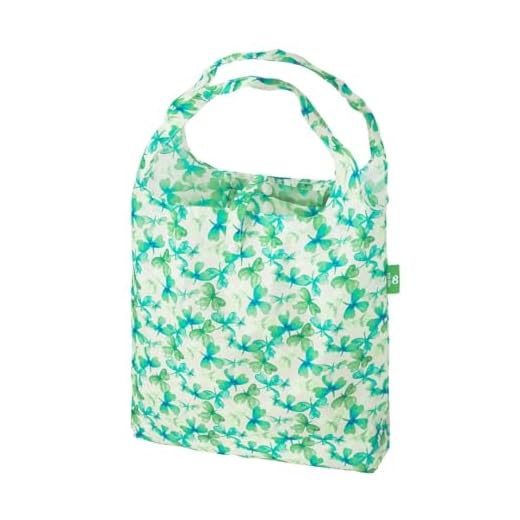 ECO CHIC Sac de courses réutilisable Cabas pliable Tote bag résistant à l'eau (Trèfles Beige)