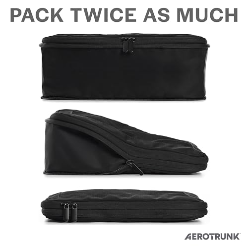 Aerotrunk Compression Packing Cubes for Travel - Luggage Organizer Bags - Double Zipper Packing Cubes for Suitcases (6-Pack, Black) by Aerotrunk - Image 2