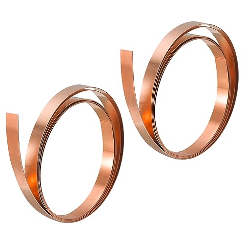 QUARKZMAN Kupferblech Kupferfolie Kupferplatte Kupfermatte Kupferplatten Kupferband Metallfolien Poliertes Kupfer Blatt Rolle Metall Folie Platte 1000mm x 5mm x 0.5mm 2Stk