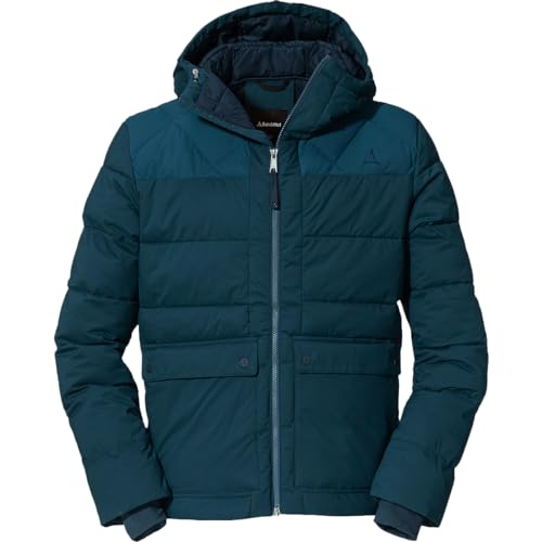Schöffel Herren Insulated Jacket Boston M, sportliche Winterjacke mit Kapuze, wasserdichte und windabweisende Outdoor Jacke, moonlit ocean, 58