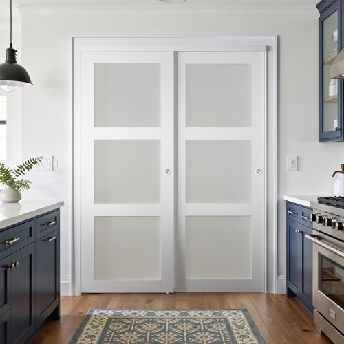 Image of Sliding Closet Door for 64 inch x 80 inch Opening with Hardware Kit White