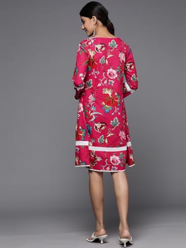 Robe chemise imprimée Varanga fluide à col boutonné mode été - 3