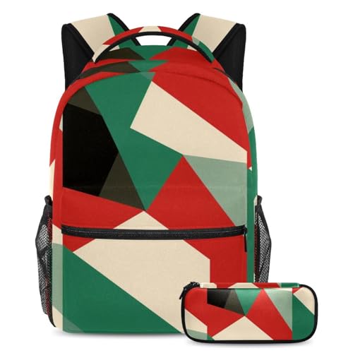 Sac à dos polyvalent 2 pièces avec motif drapeau international pour la rentrée scolaire en Large