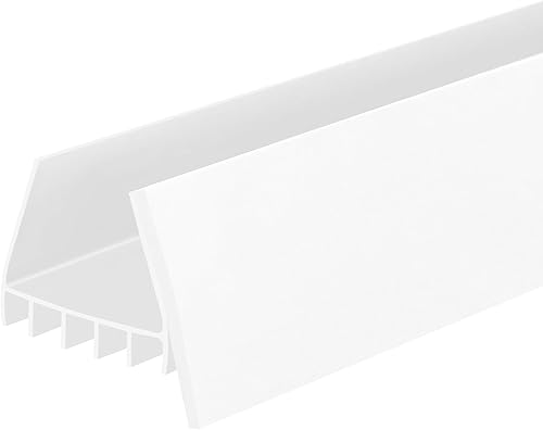 Deslizamiento de PVC en la puerta con tapón de espuma para puertas de 1" - 1 34" de ancho - 3 pies de largo (blanco)