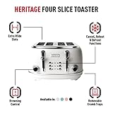 Haden Heritage White Toaster 4 slice - Variable Browning Control Toaster - Stainless Steel Housing - Reheat and Defrost Functions - Self Centring Function - 1370-1630W - Image 2