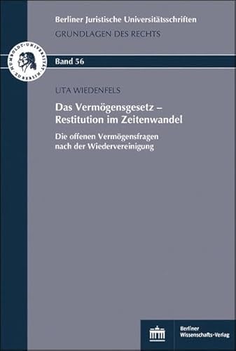 Das Vermögensgesetz - Restitution im Zeitenwandel: Die offenen Vermögensfragen nach der Wiederverein