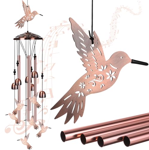 Briwooody Hummingbird Wind Chimes for Outside Christmas Hummingbird Gifts