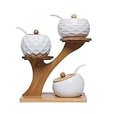 Größe: insgesamt -11,2 * 3,74 * 2,6 Zoll (28,5 * 9,5 * 6,5 cm), jeweils mit einem Keramiktopf mit Deckel -3,4 * 2,6 Zoll (8,6 * 6,6 cm), Fach 11 7/64 * 3 21 / Jeder Keramiktopf hat ein Fassungsvermögen von 32 (28,2 * 9,3 cm) und 5,8 Flüssigunzen (170 ml).