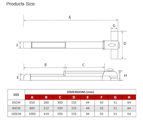 Owel Stainless Steel Commercial Door Push Bar, Panic Exit Bar With Exterior Lever Roller Latch, Commercial Emergency Hardware Panic Bar For Exit Doors Size 25"' Or 31" (Length 80 Cm (31.5 Inch)) #TOP7