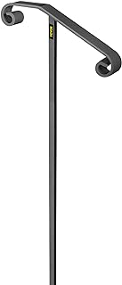 VEVOR Single Post Handrail Wrought Iron Post Mount Step Grab Supports in Ground Long Post Fits 1 or 2 Steps Grab Rail Single Post Railing (Gray)
