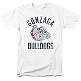 Gonzaga University Official Bulldogs Logo Unisex Adult T-Shirt, White, Medium