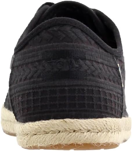 TOMS Womens Lena Embroidery Lace Up Sneakers Shoes Casual - Black 5 Black