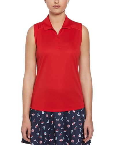 Image of PGA Tour Women's Airflux Sleeveless Quarter Zip Golf Polo Shirt Moisture-Wicking Fabric