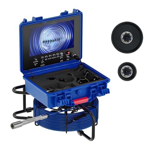 JQGADL Videoispezione per Tubazioni,9 1080P Telecamera di Ispezione Tubi,Endoscopio Rilevatore di Tubi,per Conduttura Ispezioni(Size:20 M/65 FT,Color:5MM Cable)