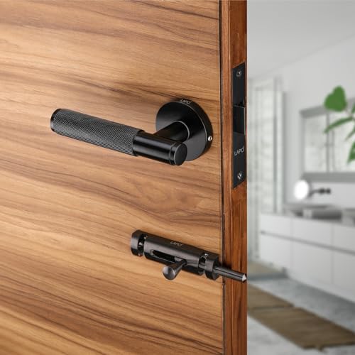 Image of LAPO Door Locking System for Home | Compatible with Left-Right Door | 45x45 Lock Body | Brass Latch | Supports 30-50mm Thickness | Keyless Mechanism | Black Finish | 3 Years Warranty | Ro-2100