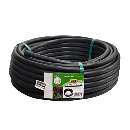 Jardibric - Tuyau Goutte à Goutte Non Incorporé Non Percé - Couronne PE Noir Ø13x16 mm - 25m - Pour un Arrosage Précis et Économique