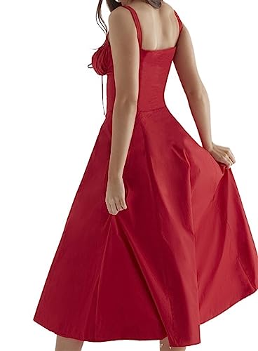 Vestido Com Corpete Vestido Com Gola Quadrada E Sem Mangas Vestido Com Corpete Feminino Floral Midi