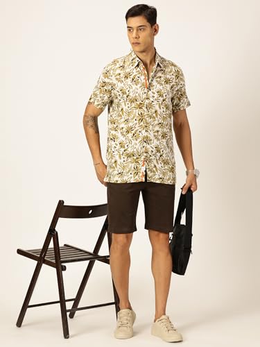 Image of Thomas Scott Men's | Printed | Half Sleeve | Regular Fit | Cotton Rayon | Spread Collar | Casual Shirt