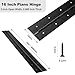 Heavy Duty Piano Hinge 16 Inch x 3 Inch Width, True 0.060'' Thick Stainless Steel Black Piano Hinge for Heavy Duty Cabinet, Door, Toolbox, Wooden Box, Metal Plate, Furniture, Industrial Project