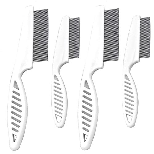 Multifunctional Pet Hair Comb, 2023 New Magic Pet Comb Dog Combs for Grooming, Stain Tear Removal Comb Stainless Steel Fine-Tooth Grooming Massage Comb for Dog Cat (2 Pair, White)