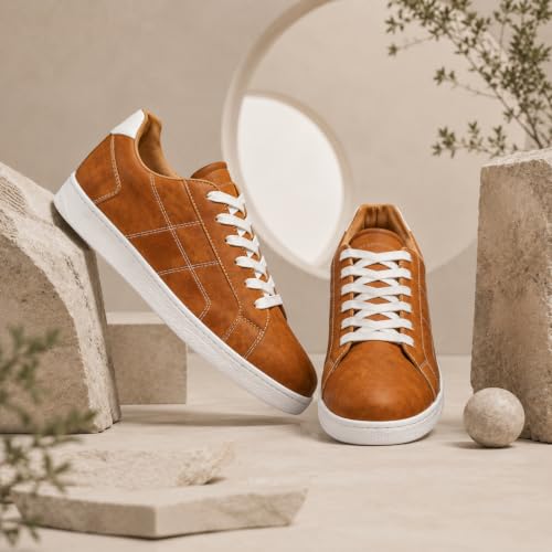 Image of Centrino Men's Sneakers | Cushioned Insole Comfortable Shoes | Trendy & Stylish Modern Sneakers | Durable Lightweight Sole Casual Walking Footwear |Trendy Lace-Up Shoes for College, Parties & Daily Use (9658)