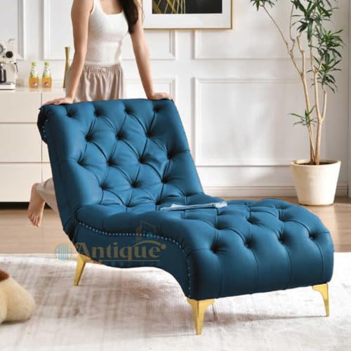 Image of Lazy Couch and Reclining Sofa /Recliner Chaise Longue /Fabric recliners /for Bedroom /Living Room /Office Reception Recliner Lounge Sofa and Armchair (Teal)